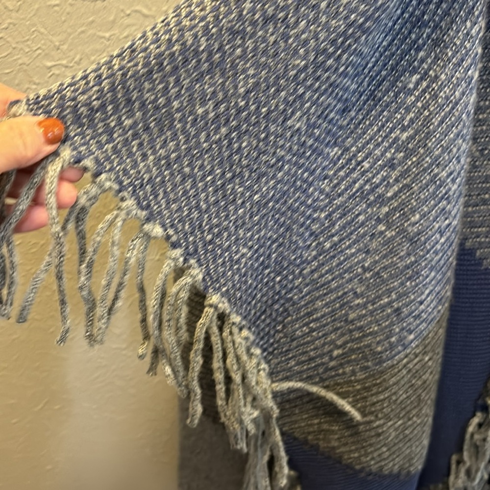 Rafaella Colorblock Fringe Open Front Cardigan Bl… - image 4